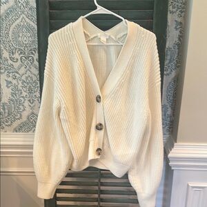 H&M Cream Chunky Knit Cardigan Sweater